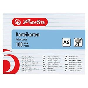 Herlitz 1150606 Systeemkaarten A6 gelijnd wit 100 stuks