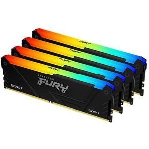 Kingston FURY Beast RGB 64GB 3600MT/s DDR4 CL18 DIMM (Sets van 4) Desktop werkgeheugen KF436C18BB2AK4/64