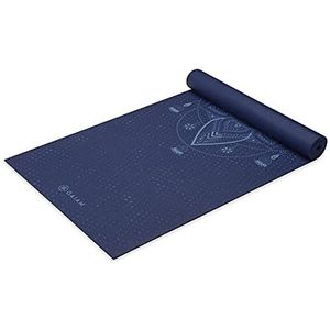 Gaiam Yogamat premium print extra dikke antislip oefen- en fitnessmat voor alle soorten yoga, pilates en vloertrainingen, hemelsblauw, 6 mm, 68 inch L x 24 inch B x 6 mm
