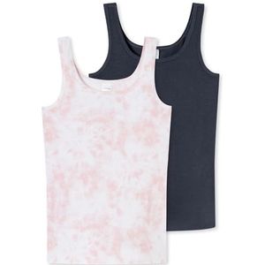 Schiesser - Onderhemd - Donkerblauw en Grijs - 2 PACK - Meisjes - Maat 176