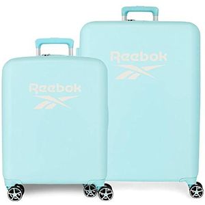 Reebok Roxbury Turquoise kofferset, 55/70 cm, stijf, ABS-kunststof, geïntegreerde TSA-sluiting, 119,4 l, 6 kg, 4 wielen, handbagage, Blauw, Eén maat, kofferset