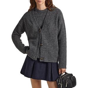 Pepe Jeans Dames Denisse Cardigan Sweater, Grijs (Donker Grijs Marl), M