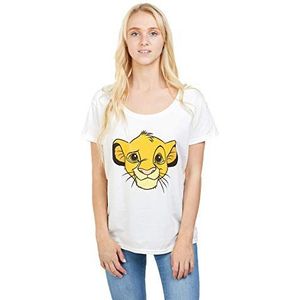 Disney Dames Lion King Simba T-shirt, Wit (Wit Wht), 36