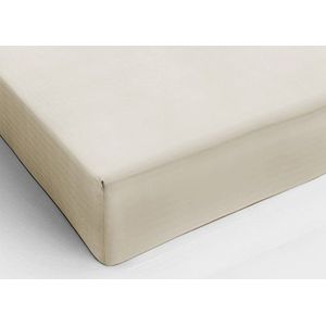 BIANCHERIAWEB Hoeslaken voor Frans bed, matrasbeschermers van katoen, flanel, beige, hoeslaken 100% Made in Italy, geschikt voor bed 120 x 200 cm, machinewasbaar