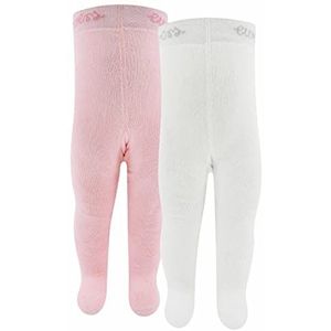 EWERS Thermo babypanty's/kinderpanty's, effen, 2 panty's van katoen met pluche binnenzijde en comfortabele boorden, roze/beige, 56