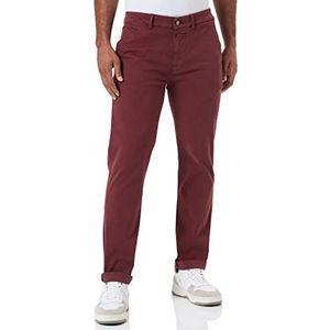 7 For All Mankind Heren Slimmy Chino Tap. Luxe Performance Sateen Burgundy broek, rood, 29W x 30L