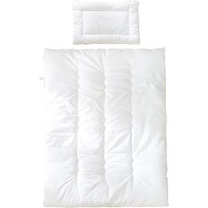 Roba Kinderdekbed voor het hele jaar door babybedset (tijk), doorgestikt dekbed wit, deken 100 x 135 cm & kussen 40 x 60 cm