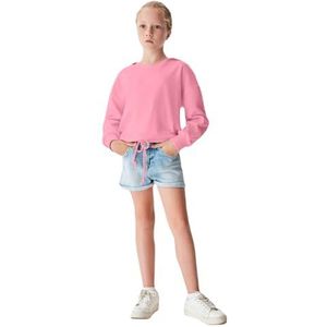LTB Jeans Yobasa Capuchontrui voor meisjes, lange mouwen, met capuchon om over te trekken, roze, 100% katoen, maat 116 cm, Morning Glory 2524, 116 cm