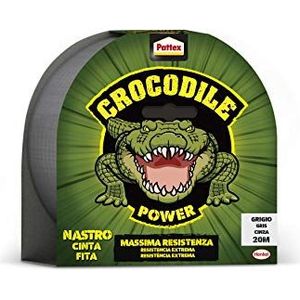 Pattex Crocodile Power plakband, sterk Amerikaans plakband met sterke kleefkracht, voor verschillende materialen, grijs, 1 x 30 ml
