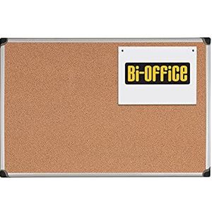 Bi-Office Maya wandplaat van kurk met frame van aluminium, hoeken van ABS, 90 x 60 cm