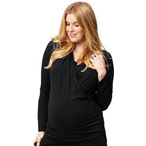 Cake Maternity Dames Lange mouw Zwangerschaps en Nursing Top, Zwart, X-Small T-Shirt