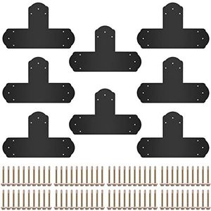 VEVOR Platte hoekhouder met 5 armen hoek 45°, 920 x 520 mm, reparatiehouder, roestvrij staal, zwart, houten bevestigingsbeugel met schroeven voor prieel, frame van hout, capriata