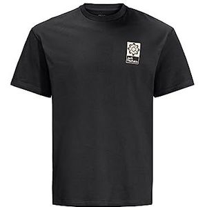 Jack Wolfskin Eschenheimer T-shirt, graniet, zwart, L uniseks, Zwart graniet, L