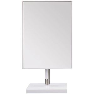 TITANIA Cosmetische spiegel, wit plus metaal, ca. 21,5 x 16 cm, hoogte 30 cm, per stuk verpakt (1 x 547 g)