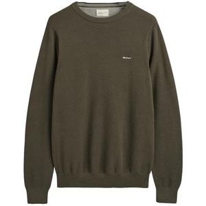 GANT Heren Cotton Pique C-Neck Pullover, Juniper Green., L