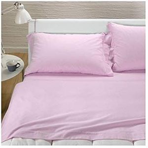 Caleffi Onderlaken effen flanel, comfort voor een betere nachtrust, Italiaans design sinds 1962, geschikt voor Frans bed, roze, flanel