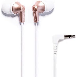 Panasonic ErgoFit in-ear hoofdtelefoon met kabel en dynamisch kristalhelder geluid en ergonomisch, nauwsluitende oorschelpen (S/M L), 3,5 mm-aansluiting voor mobiele telefoons en laptops, zonder