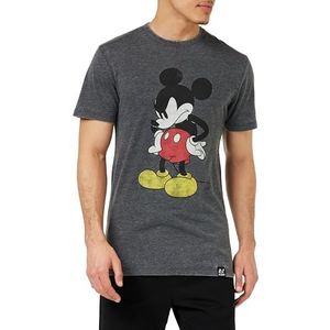 Recovered Disney Mickey Mouse T-shirt - Retro Madface Mickey Pose - Uitgewassen Houtskool - Officieel gelicentieerd, Vintage Stijl - Heren/Unisex, Meerkleurig, S