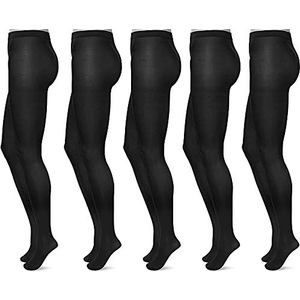 FM London Panty 40 denier (set van 5) 40 denier maillots (set van 5) zwart X-Large voor dames