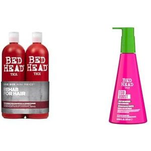 Bed Head by Tigi Urban verzorgende, herstellende shampoo en conditioner voor beschadigd haar 2 x 750 ml & Bed Head by Tigi Ego Boost Haarconditioner zonder uitspoelen voor beschadigd haar, 237 ml