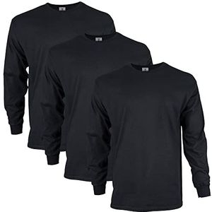 Gildan Unisex T-shirt met lange mouwen van ultra-katoen, stijl G2400 T-shirt (3-pack), zwart (3-pack), 4XL