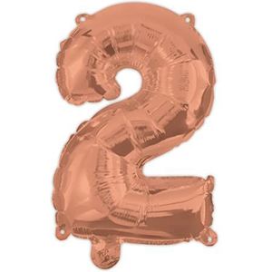 Procos 92478 - folieballon getal roségoud, grootte 95 cm, helium, cijferballon, verjaardag, decoratie, jubileum, feest