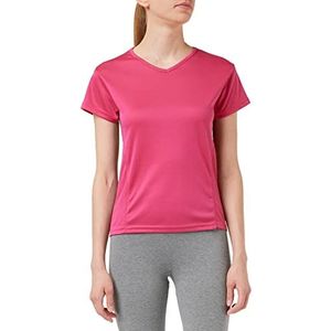 ASIOKA - Sportief T-shirt voor dames - functioneel T-shirt voor dames, kort, kleur fuchsia