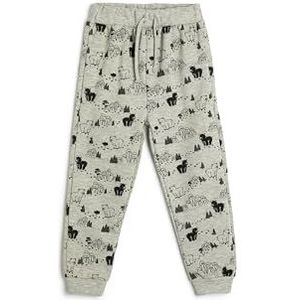 Koton Babyboy Jogger Sweatpants Teddy Bear Printed Trekkoord Brushed Interieur, grijs (023), 12-18 Maanden