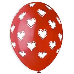Premium Quality G120 ballonnen met hartjes van natuurlijk latex (Ø 33 cm / 13"") rood