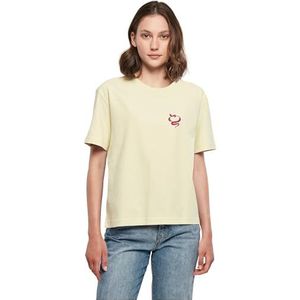 Miss Tee Dames T-shirt Snakes Heart Tee, casual T-shirt met opdruk, relaxed fit, katoen, maten XS - 5XL, Softyellow, 4XL