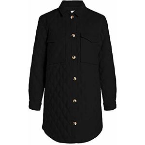 Object Vrouwelijke gewatteerde jas lang, zwart, 34