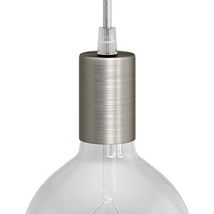 creative cables - Lampfittingsset E27 cilindrisch van metaal - conisch, gesatineerd titanium