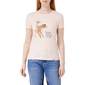 Disney Bambi en Thumper T-shirt - roze, maat: XS - officieel gelicentieerde vintage stijl, gedrukt in het Verenigd Koninkrijk, ethisch afkomstig, roze, XS