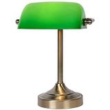 Lucide BANKER - Bureaulamp - 1xE14, Brons, groen, 25 x 42 x 35 cm