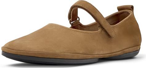 Right - K201365-030 - Ballerina's - Bruin - Leer - Plat - Klittenband - Casual