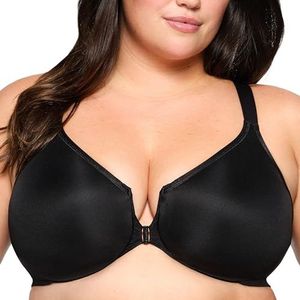 Glamorise Grote maten Plus Size Wonderwire-voorsluiting beha, rugondersteunend, met beugel nr. 9265, zwart, 105G