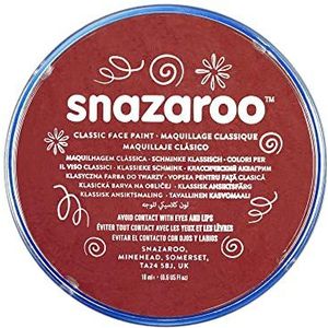 Snazaroo 1118866 Kinderschmink, huidvriendelijke hypoallergene gezichtsmake-up op waterbasis, vrij van parabenen - 18ml Pot, Burgandy