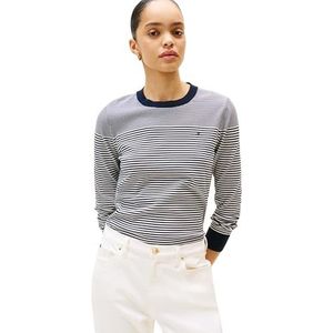Tommy Hilfiger - CO JERSEY STITCH LS C-NK SWT - Trui - Bretton Stripe Dark Night Navy