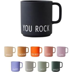 Design Letters Favoriete beker Black YOU ROCK | Porseleinen koffiemok 250 ml