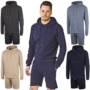 RIPT Performance Heren Ript Hooded Top en Korte Loungewear Set, Navy, 2X-Large