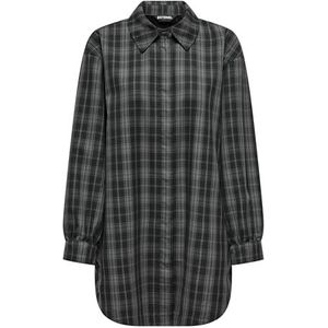 ONLY - Onlimma L/S Ovs Check Shacket - Damesjas - Grijs