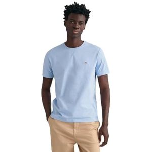 GANT - T-shirt - Blauw - Katoen - Korte Mouwen - Casual