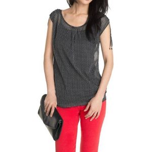 ESPRIT dames Regular Fit blouse 044EE1K039 met gestreepte uitsnijding