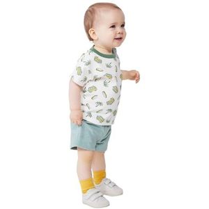 Petit Bateau T-shirt met korte mouwen voor jongens, Wit/Geel, 18 Maanden