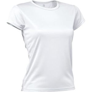 asioka 356/16 Dames Technisch T-shirt met korte mouwen voor dames, 356/16 BLANCO S, wit, maat S