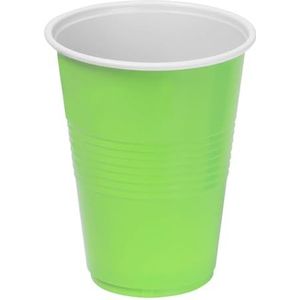 Algon Set van groene glazen, 250 ml, 25 stuks, set van robuust en herbruikbaar kunststof, modern en elegant design, ideaal voor feestjes en evenementen