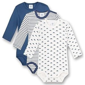 Sanetta Baby jongens beige body in set, wit pebble, 62 cm