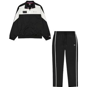 Champion Legacy Modern Sport (220380) - Special PolyWarpKnit Semi-dull High-Neck trainingspak, zwart/wit (NBK/WHT), L heren FW24, zwart/wit (NBK/WHT), L
