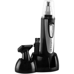 Orbegozo NO 3500 Elektrische tondeuse, geschikt voor neus/oor, baard/snor, 2 koppen, IP-X4, draadloos, dubbele rand, werkt op batterijen