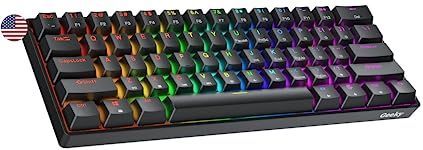 Geeky - GK61 - Mechanisch Gaming Toetsenbord - Zwart - Multi Kleur RGB LED